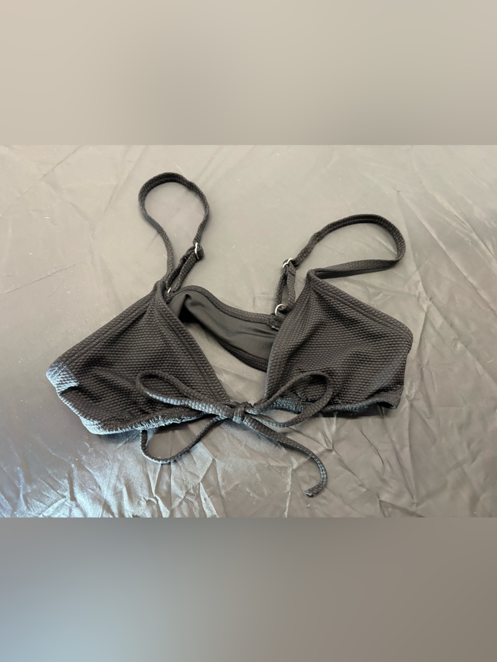 Aeropostale Black Textured Triangle Bikini Top
